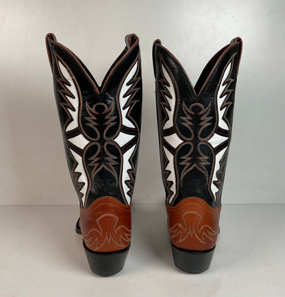 Dan Post For Code West Tooled Cowboy Boots Men’s 10 M USA Made Inlays
