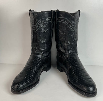 Justin Teju Lizard Cowboy Roper Boots 8 D USA Made