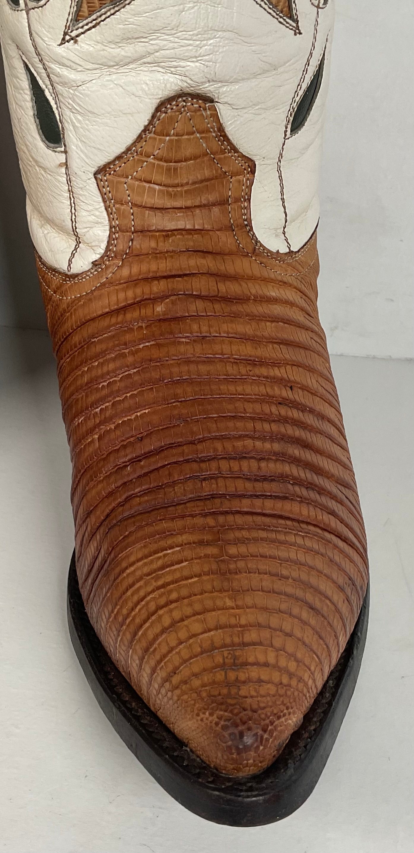 Vintage Cuadra Butterfly Cowgirl Boots | Teju Lizard | Tooled Inlays | Women’s 8
