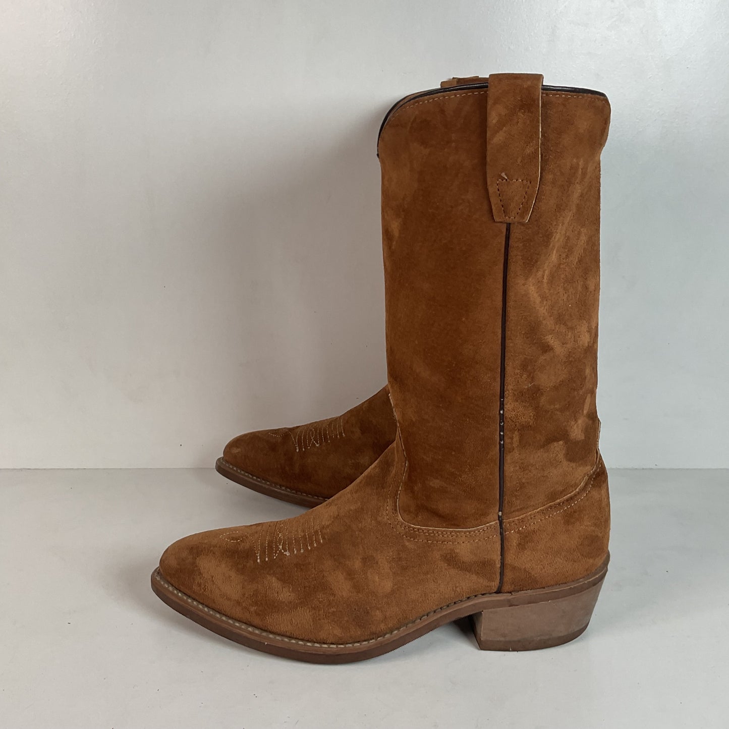 Wolverine Pigskin Suede Cowboy Boots 8.5 EE USA Made Rough Out
