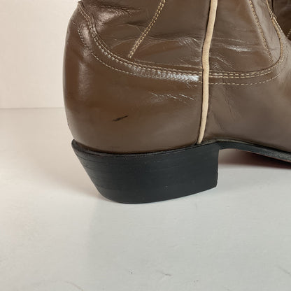 Vintage Justin Cowgirl Boots | Taupe | 1960s-1970s | USA Made | 7.5 B