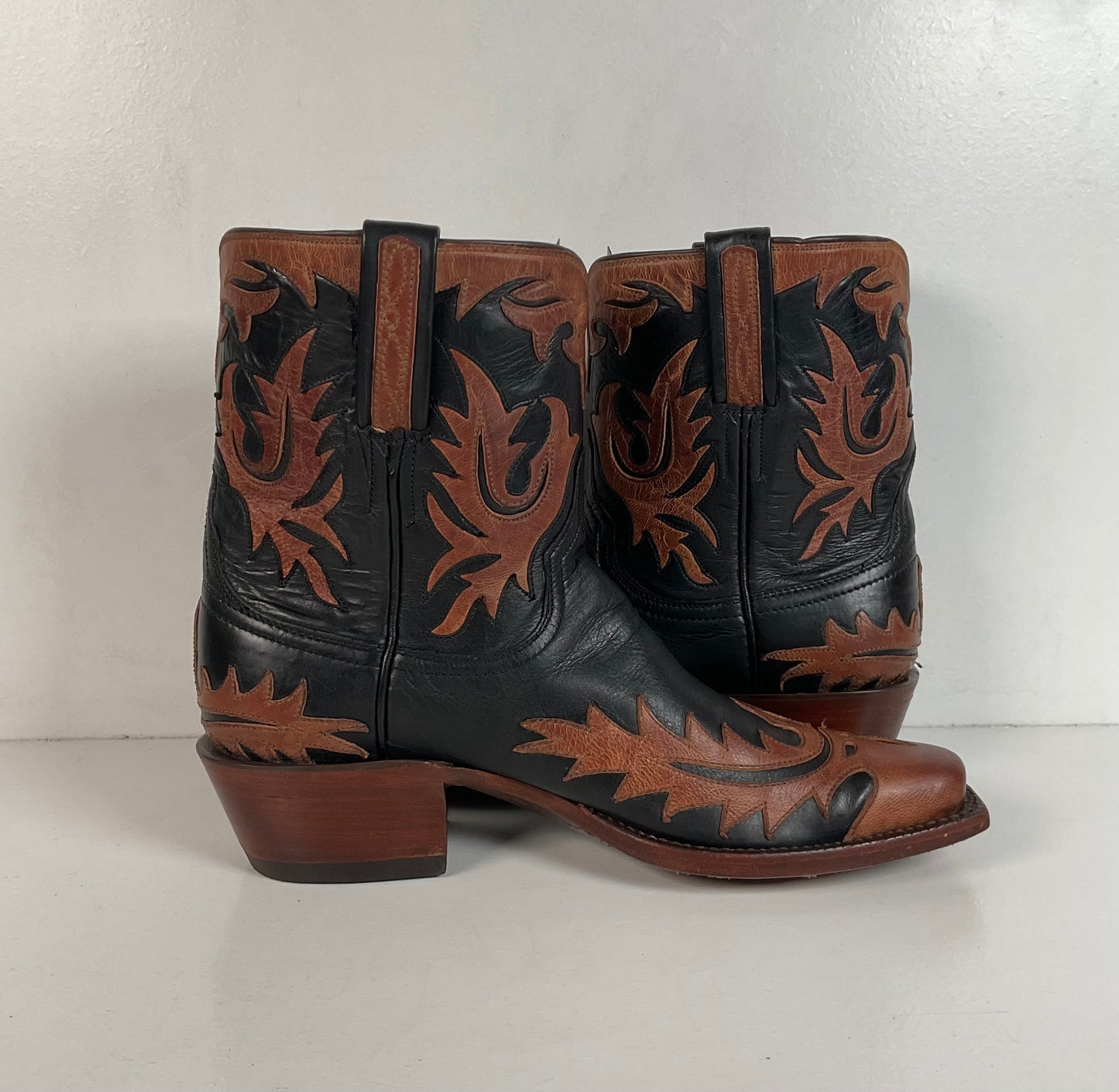 Lucchese Classics Handmade Tooled Cowgirl Boots 6.5 B Pee Wee Style