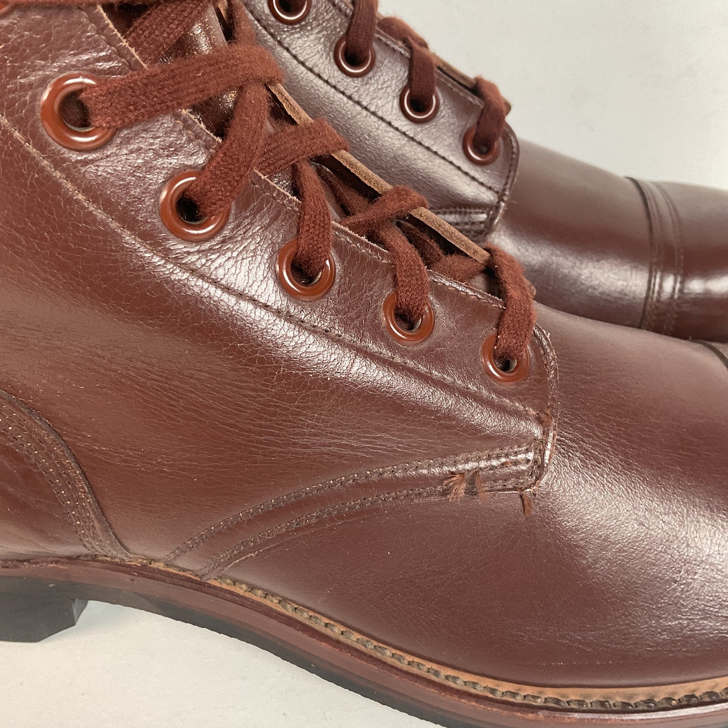 Vintage Vietnam War Brown Jump Boots 11 N (Narrow) Cap Toe Paratrooper