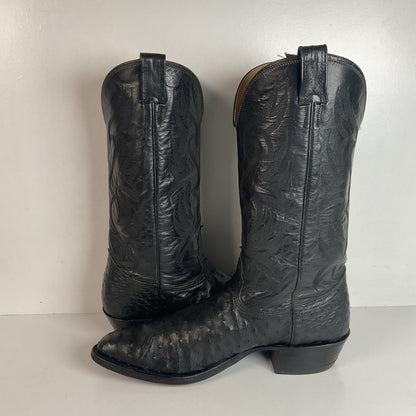 Vintage Nocona Black Ostrich Quill Cowboy Boots Men’s 11.5 B Exotic