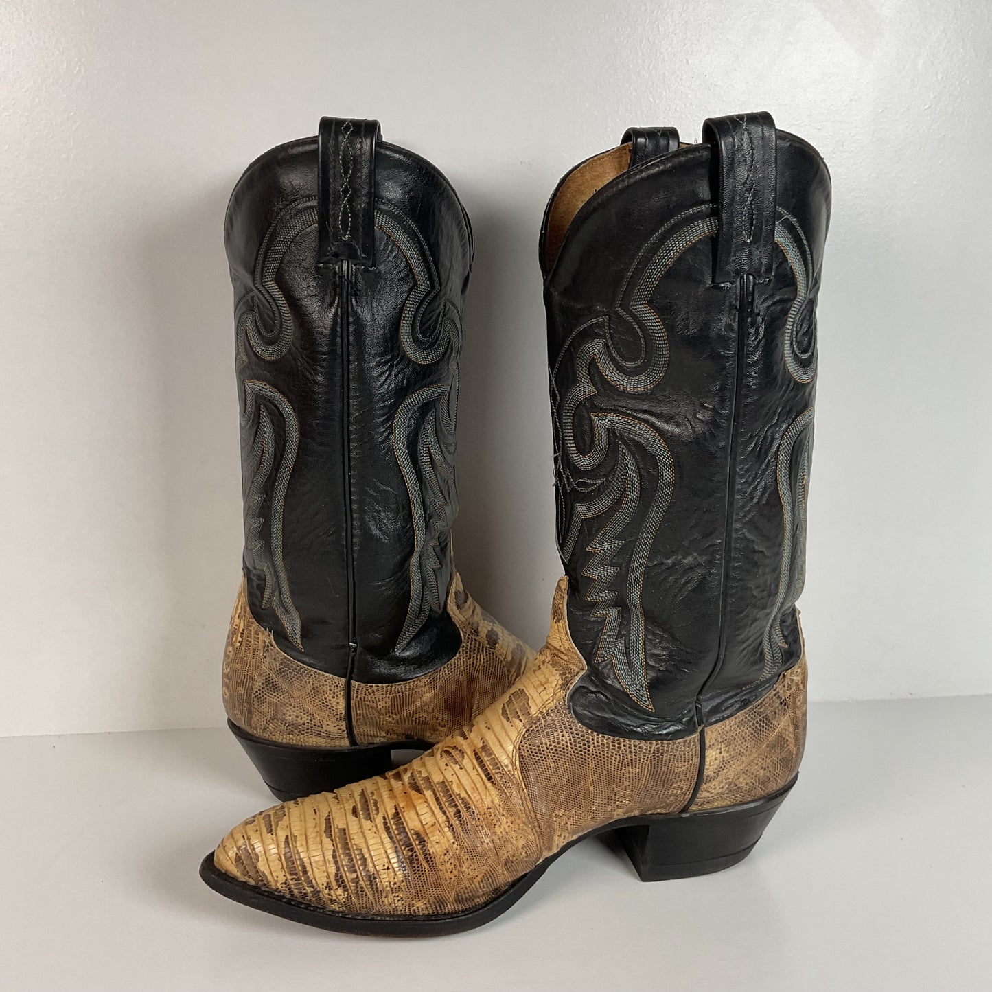 Vintage Tony Lama Cowboy Boots | Natural Teju Lizard | USA Made | Men’s 9 D