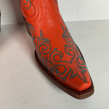 Allen’s Azulado Cowgirl Boots | Bright Orange | Women’s 7 B