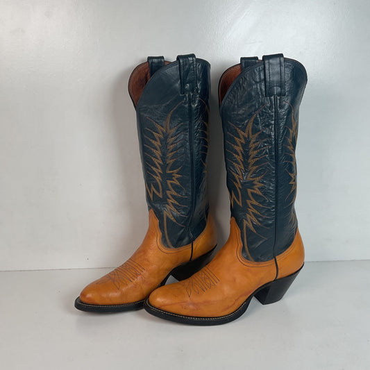 Vintage Nocona Butterscotch Cowgirl Boots 7 B USA Made
