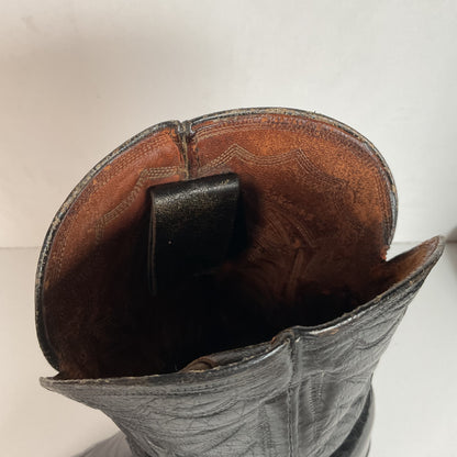 Vintage 1940s Brogue Wingtip Cowboy Boots 9.5-10 Leather Pull Tab Pee Wee