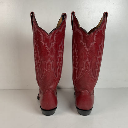 Vintage Panhandle Slim Red Cowgirl Boots 6.5 B Hand Crafted
