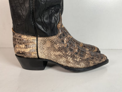 Remington Natural Alligator Cowboy Boots 9 D Body Cut