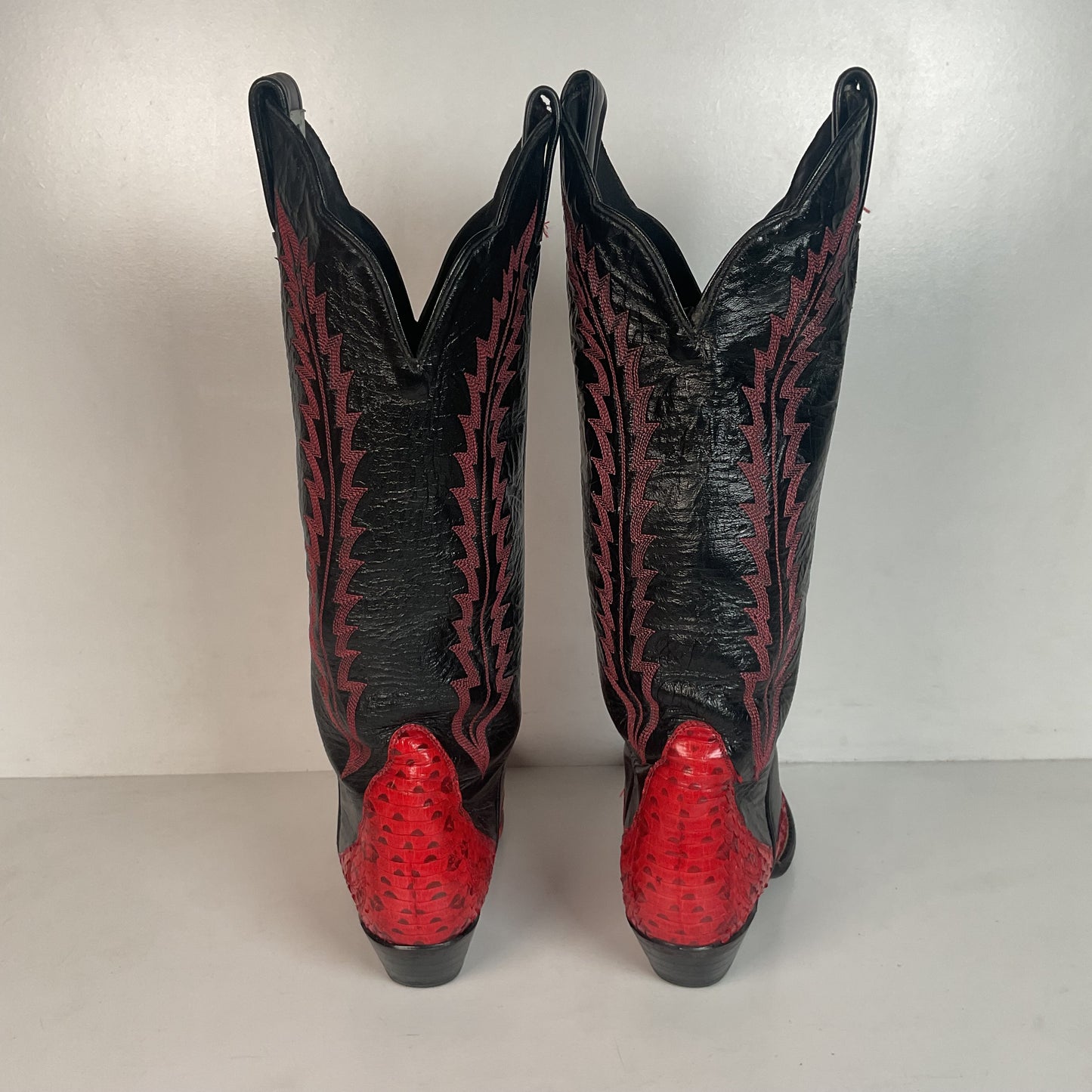 Tony Lama Tall Red Viper Snakeskin Cowgirl Boots 6 M Thieves Market