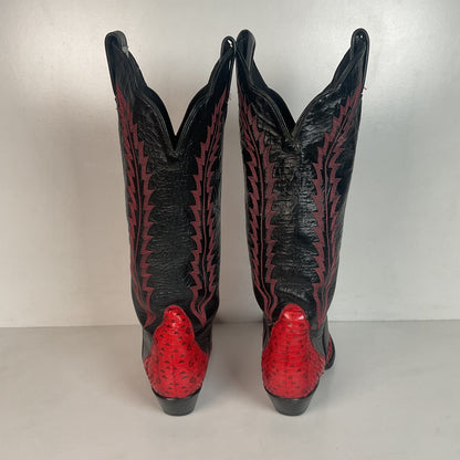 Tony Lama Tall Red Viper Snakeskin Cowgirl Boots 6 M Thieves Market