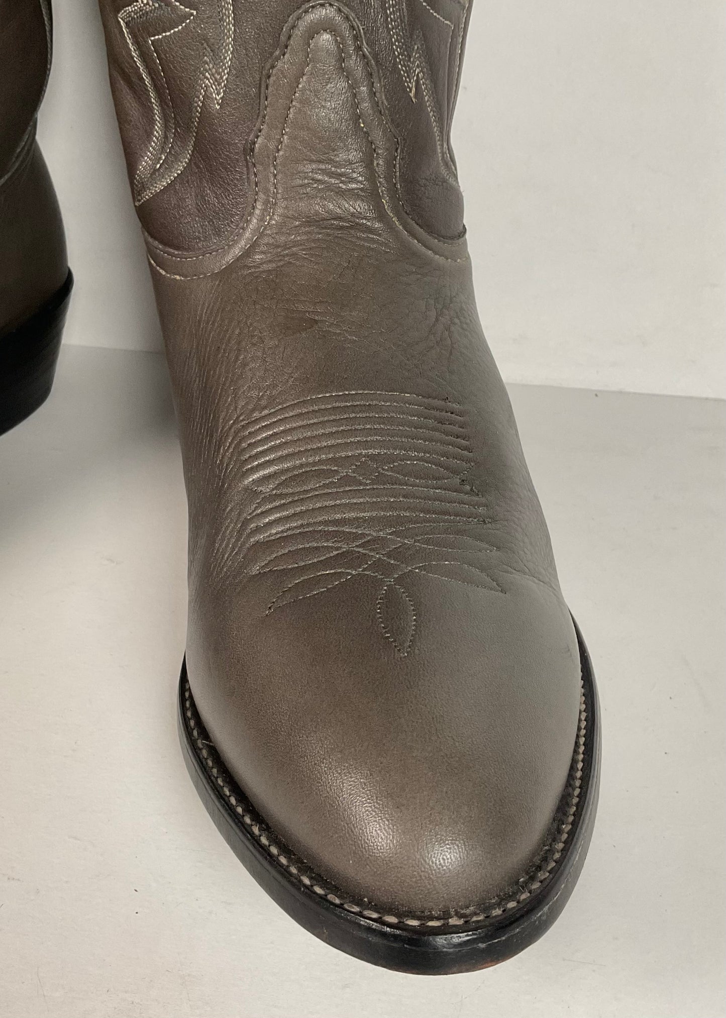 Vintage Nocona Bull Shoulder Cowboy Boots | USA Made | Grey | Men’s 12 D