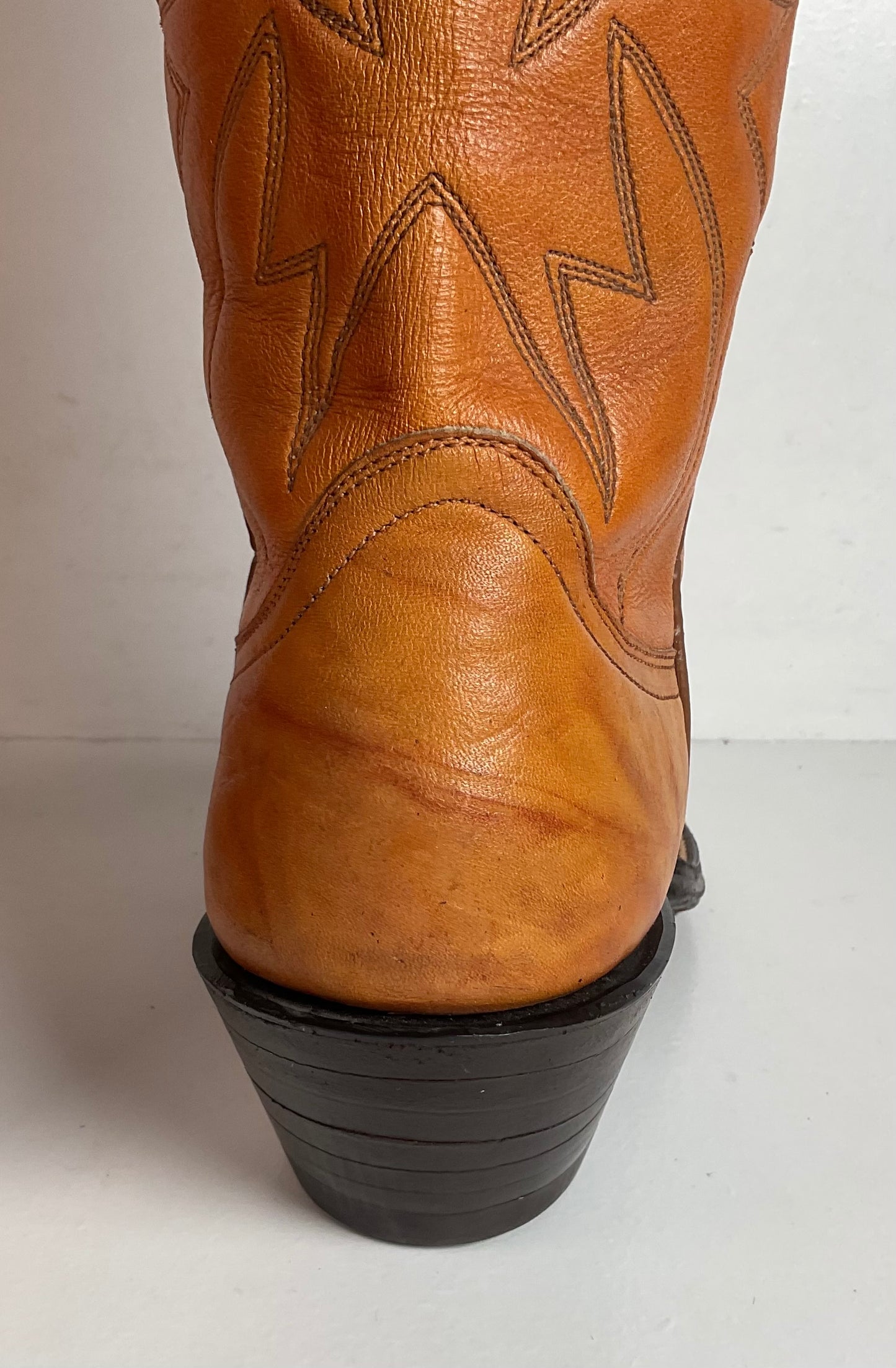 Vintage Buckaroo Cowgirl Boots 7.5 B Punchy Butterscotch