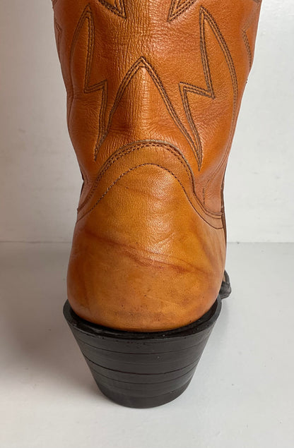 Vintage Buckaroo Cowgirl Boots 7.5 B Punchy Butterscotch