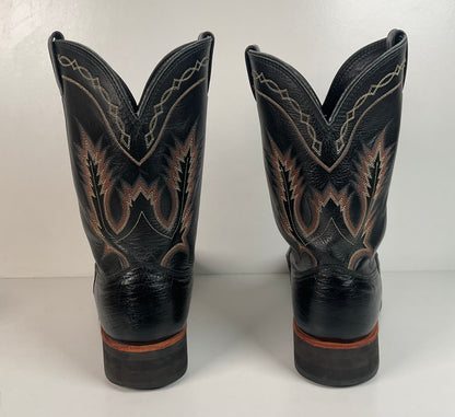 Larry Mahan Smooth Ostrich Roper Boots | Exotic | Crepe Sole | Men’s 13 D