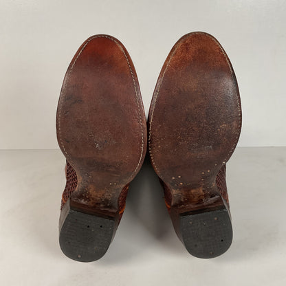 Tony Lama Anaconda Cowboy Boots | Exotic Snakeskin | Thrashed | Gold Label | 9.5