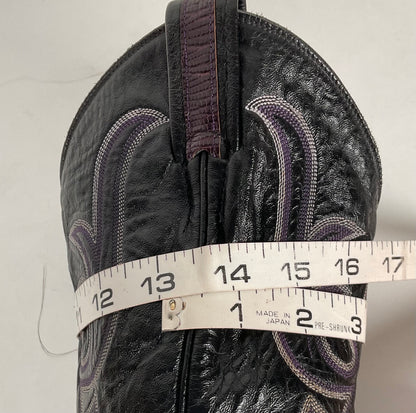 Vintage Larry Mahan Teju Lizard Cowgirl Boots | Purple | Women’s 7.5 B