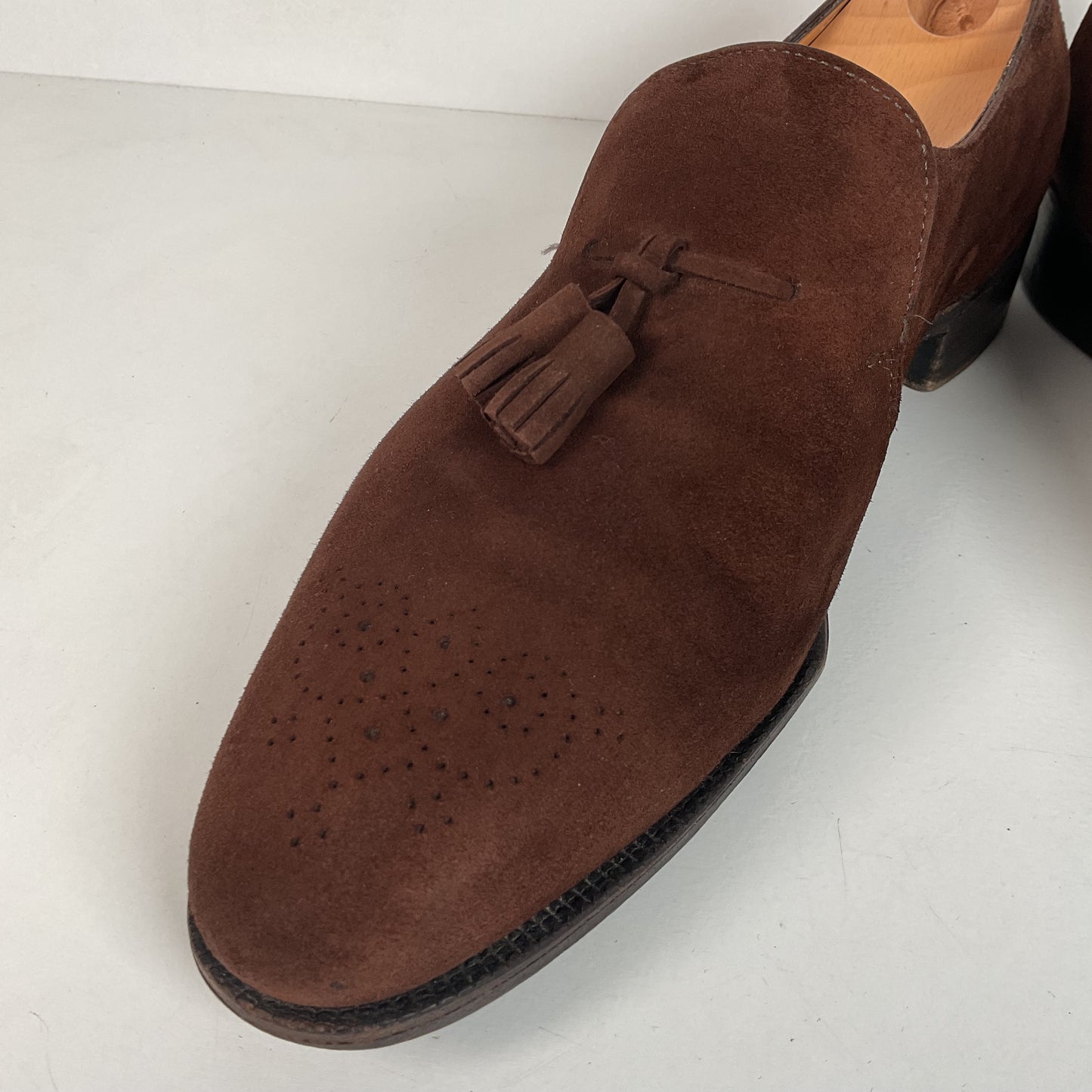 John Lobb Suede Tassel Loafers | Madison | UK 7.5 E | US 8.5 D