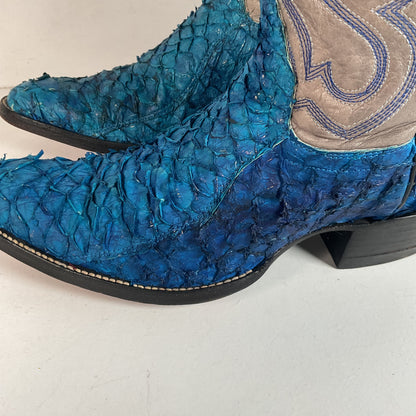 Custom Blue Sea Bass Cowboy Boots Men’s 7.5 | Women’s 8.5 Exotic