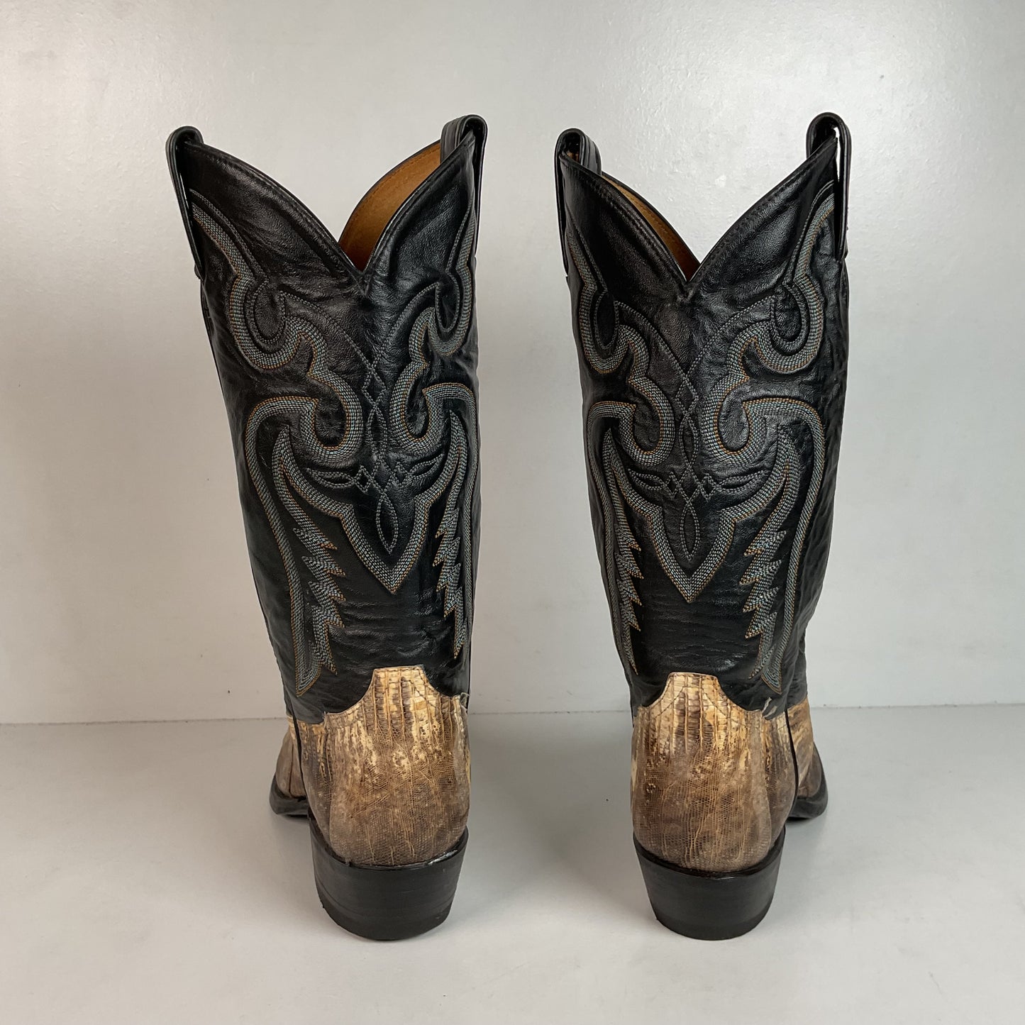 Vintage Tony Lama Natural Lizard Cowboy Boots 8.5 D USA Made