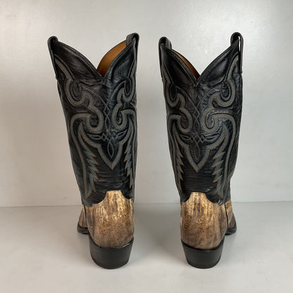 Vintage Tony Lama Natural Lizard Cowboy Boots 8.5 D USA Made