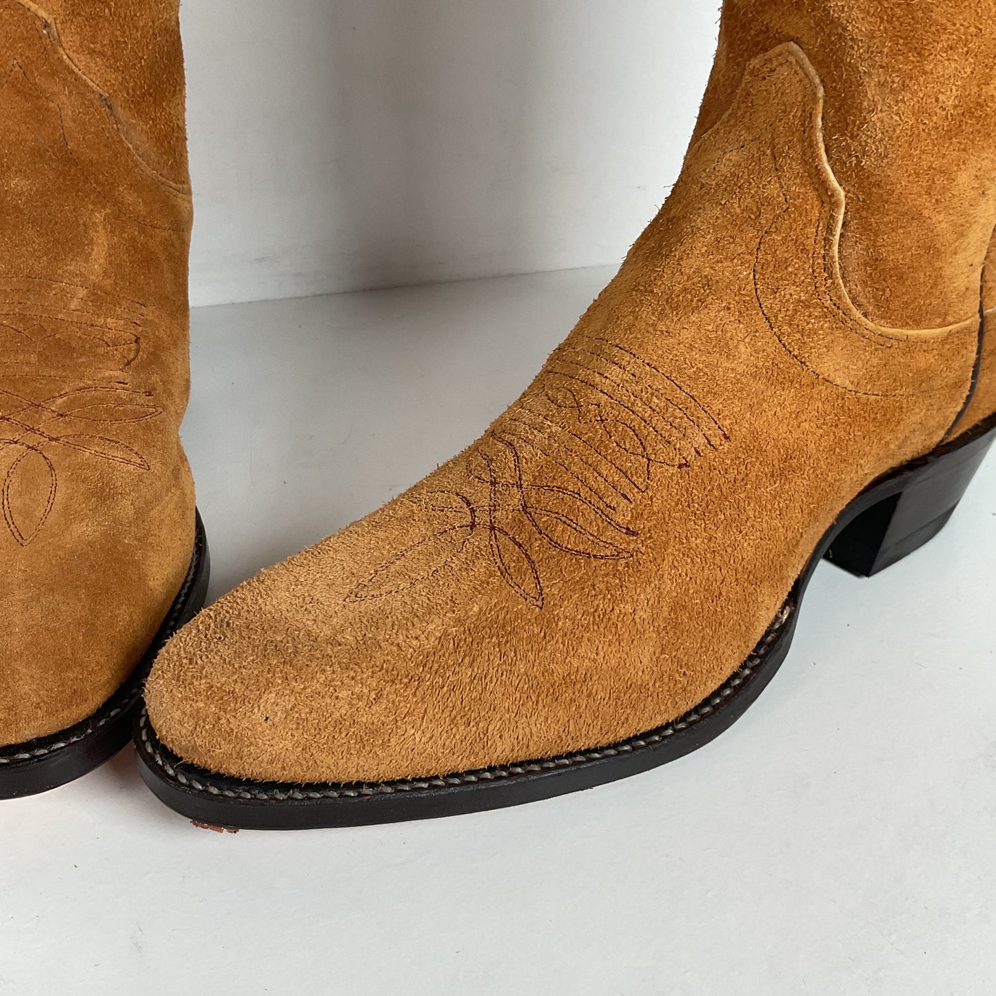 Olathe Full Rough Out Suede Cowboy Boots | USA Made | Men’s 9 B | Women’s 10