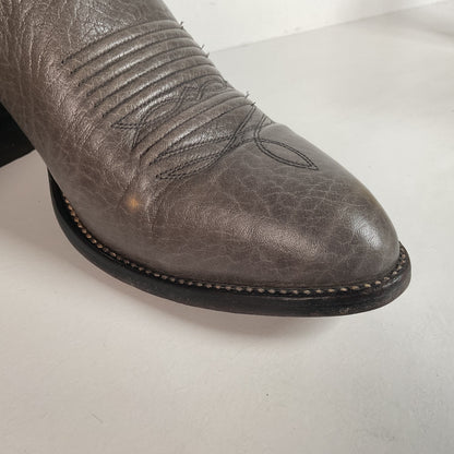 Vintage J. Chisholm Bullhide Cowboy Boots | Grey | USA Made | 10.5 D