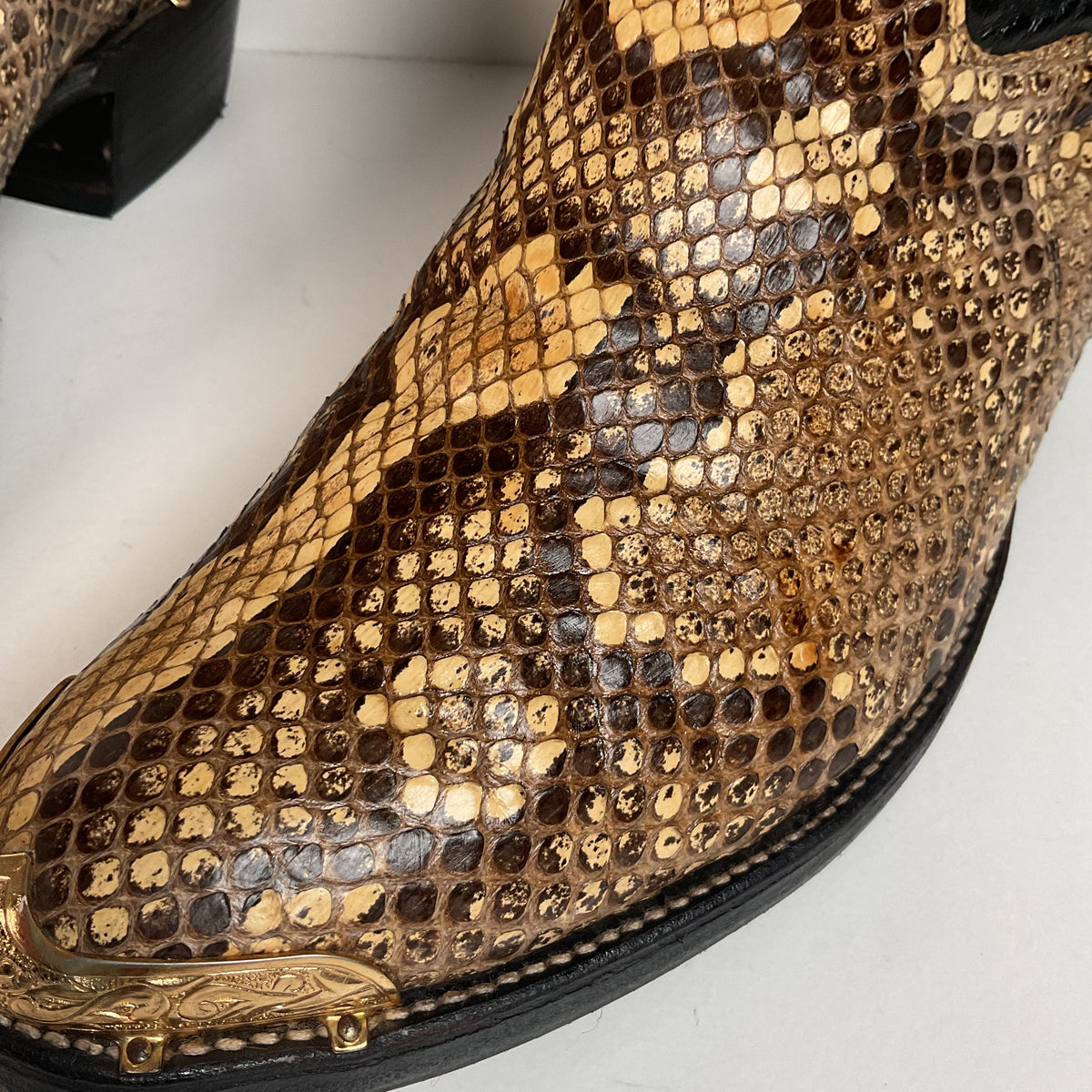 Cowtown Python Snakeskin Cowboy Boots | Front Cut | USA Made | Men’s 9.5 D