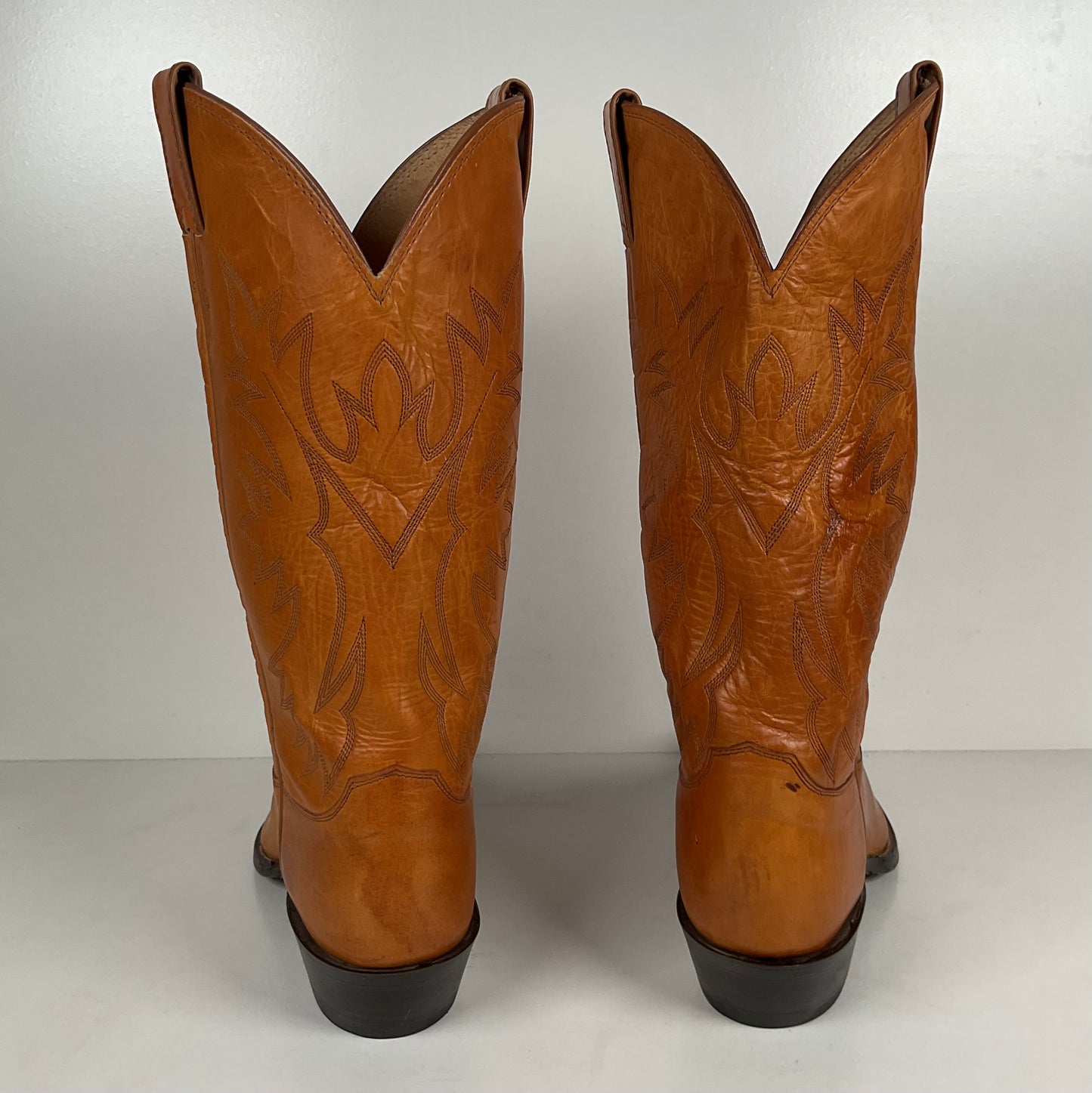 Vintage Justin Calfskin Cowboy Boots | Butterscotch | USA Made | Men’s 10.5 D