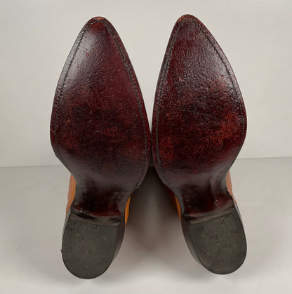 Vintage Justin Calfskin Cowboy Boots | Butterscotch | USA Made | Men’s 10.5 D