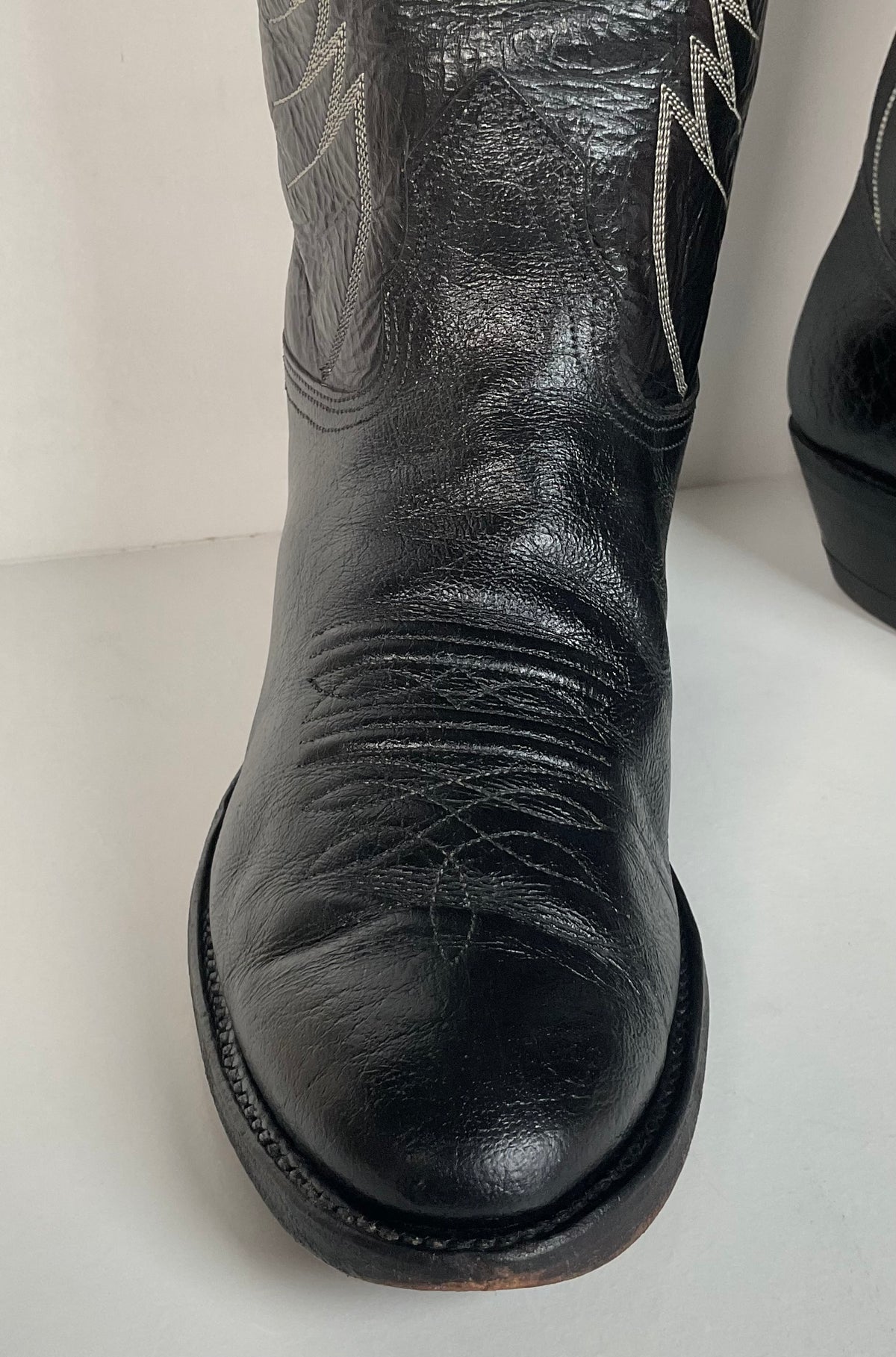 Vintage Nocona Caribou Buckaroo Cowboy Boots | Exotic | Black | Men’s 9.5 D