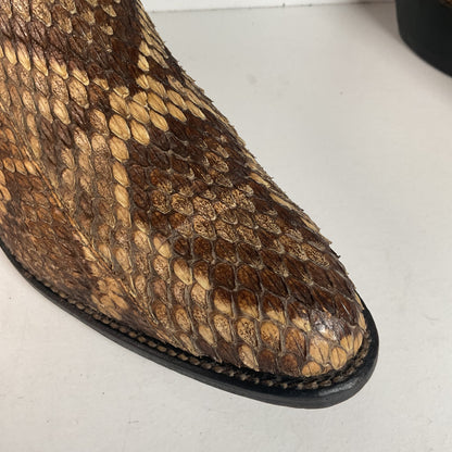 Diamondback Rattlesnake Cowboy Boots | Custom Made | Collar Overlay | Men’s 10 B