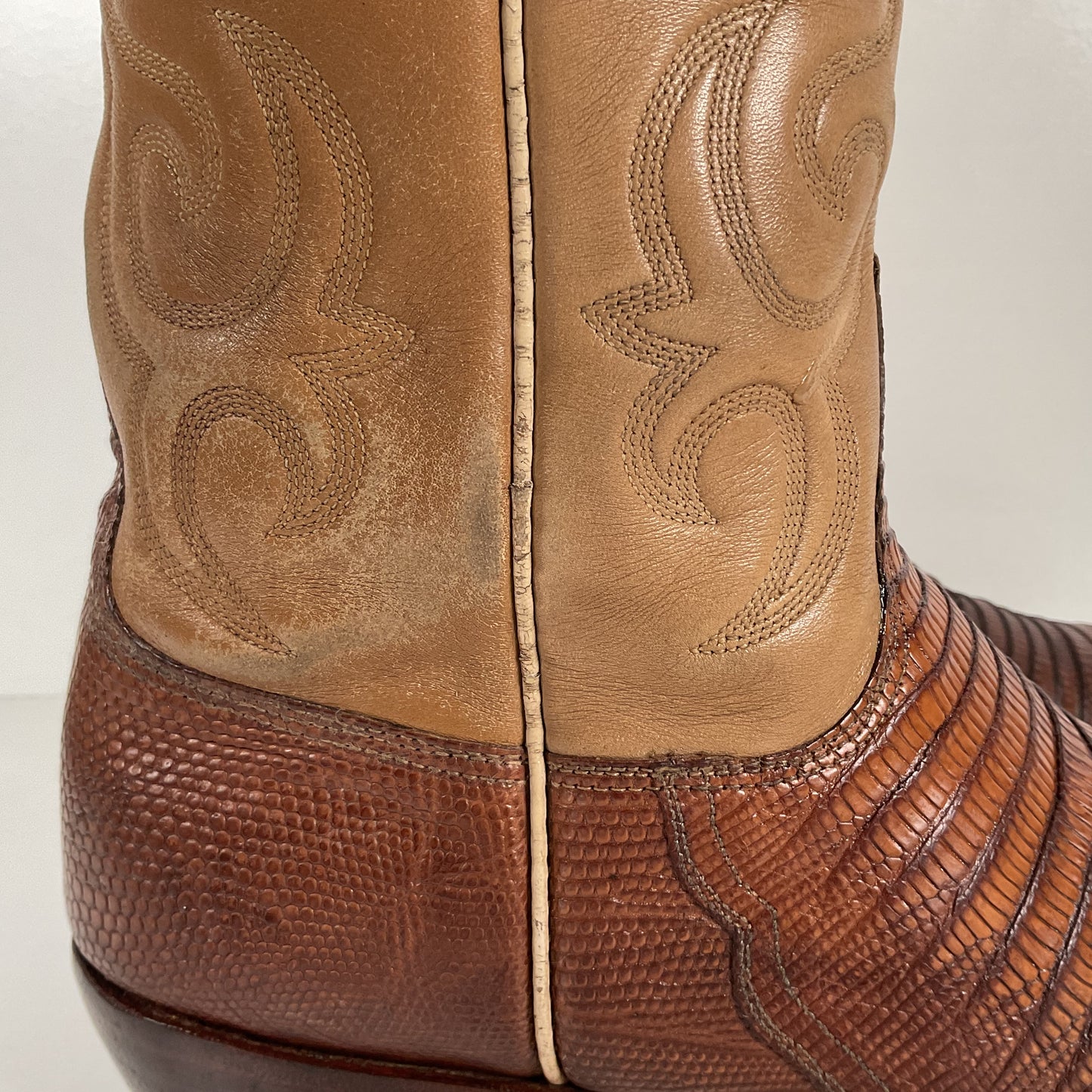 Vintage Lucchese San Antonio Cowboy Boots | Teju Lizard | Narrow | Men’s 9.5 B