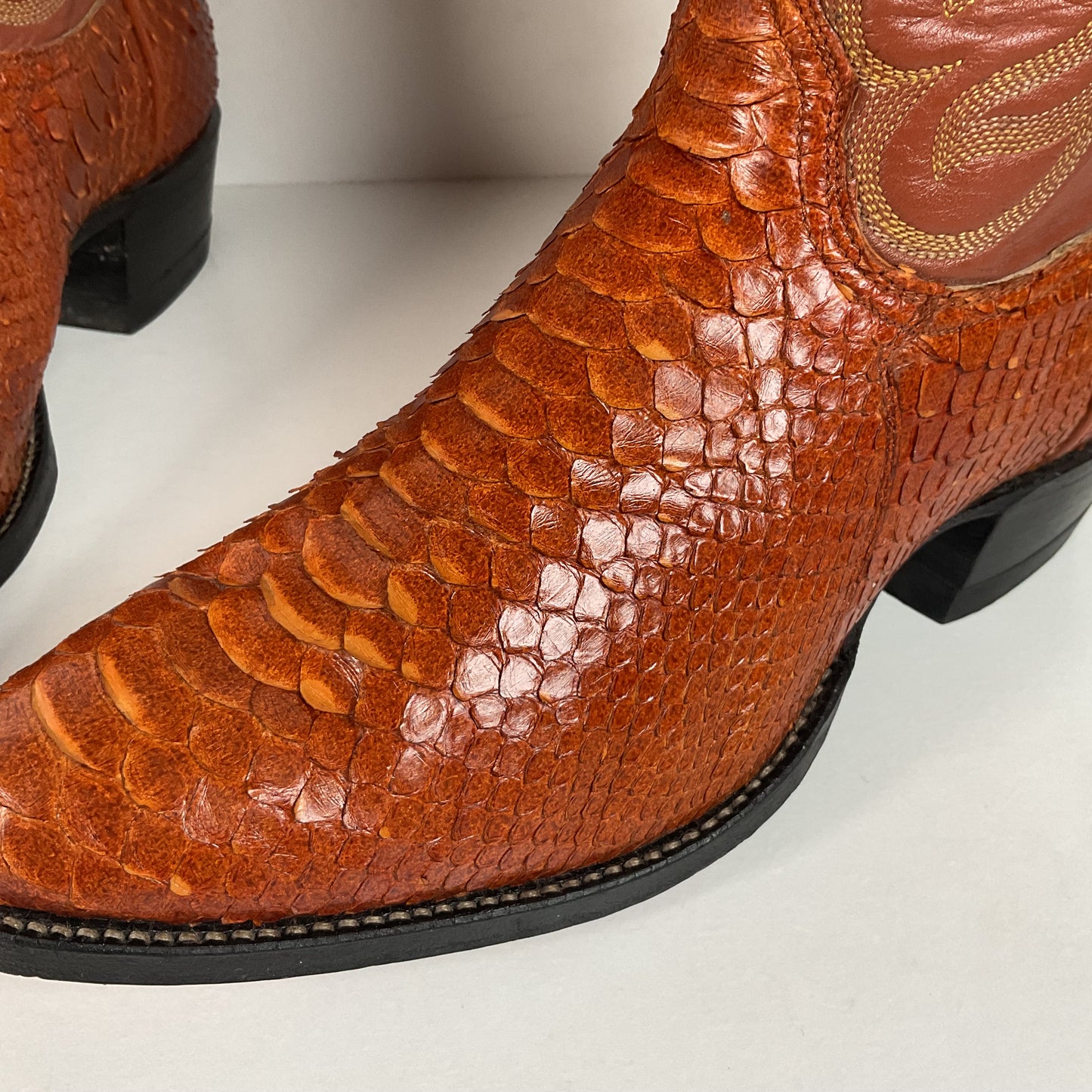 Vintage Tony Lama Python Snakeskin Cowboy Boots | Gold Label | Men’s 8 D