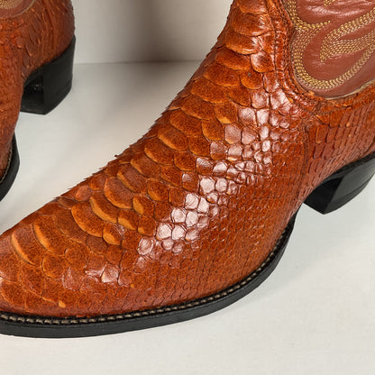 Vintage Tony Lama Python Snakeskin Cowboy Boots | Gold Label | Men’s 8 D