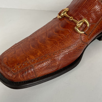 David Eden Ostrich Leg Loafers | Horse Bit | Exotic | Men’s 10