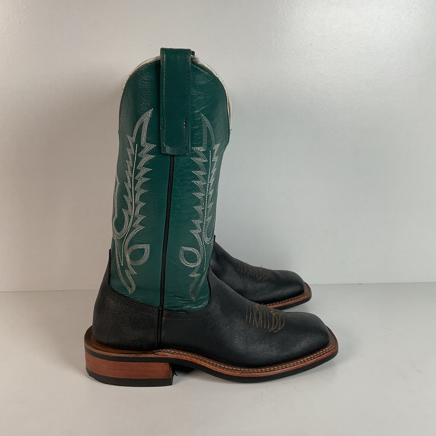 Anderson Bean Hippo Cowgirl Boots | Exotic | Aqua Green Shaft | Women’s 7 B