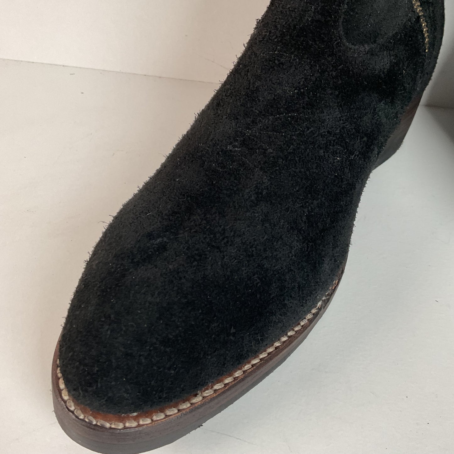 Santa Rosa Brand Cowboy Boots | Rough Out Suede | Midnight Black | Men’s 11.5
