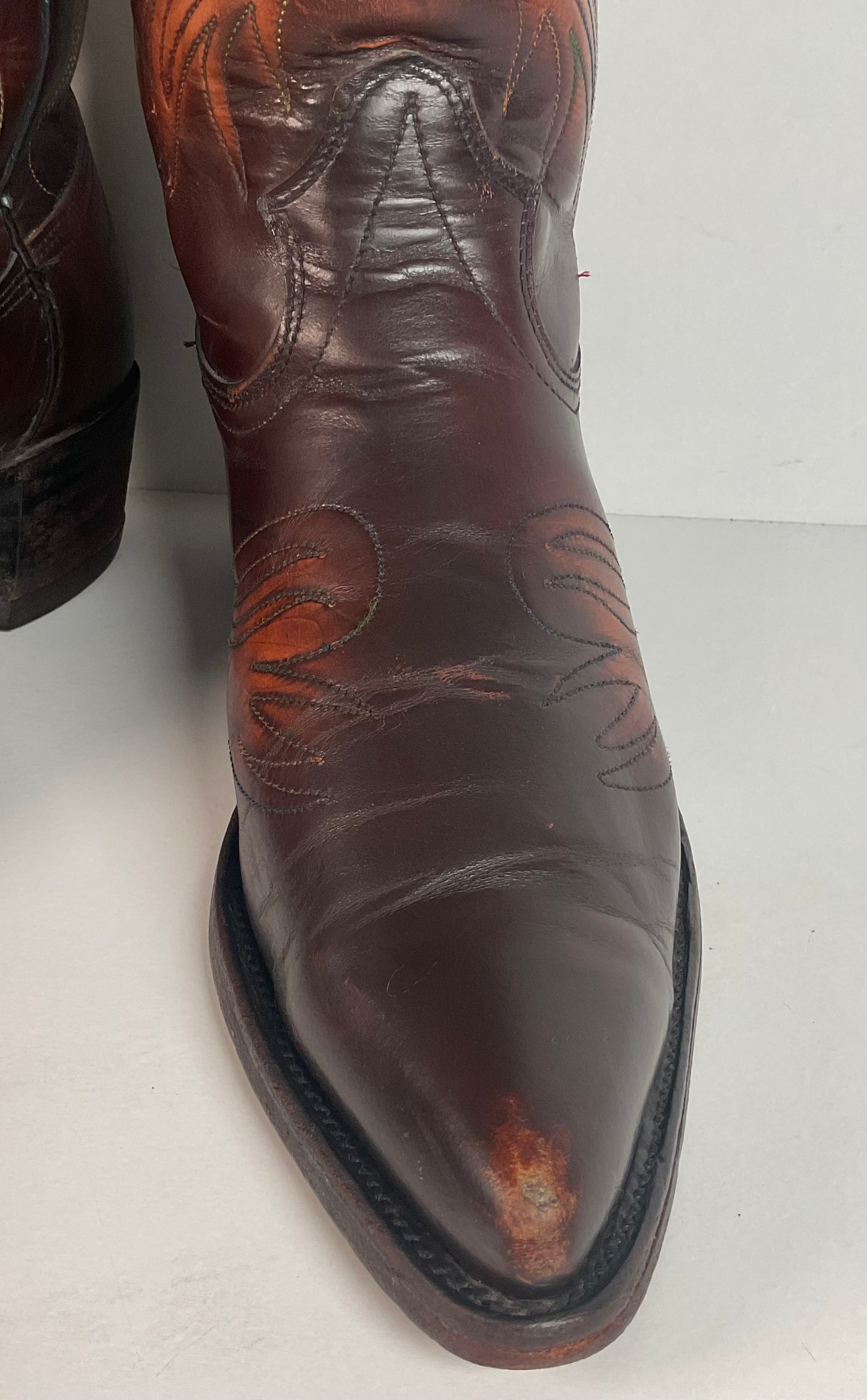 Vintage Texas Thunderbird Cowboy Boots | Rainbow Peacock | USA Made | 70s | 10 D