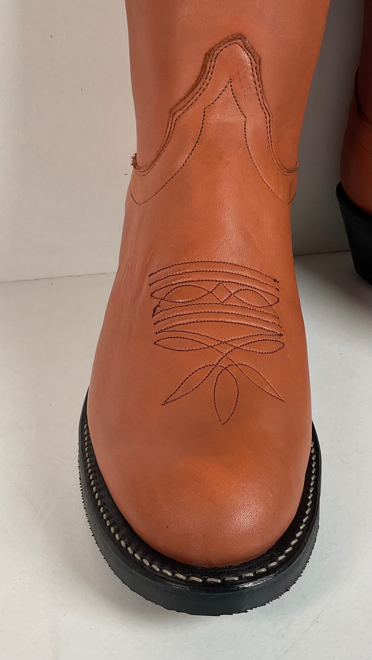 Olathe Brown Mule Cowboy Boots 9.5 D USA Made