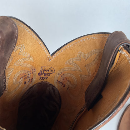 Vintage Justin Bay Apache Cowboy Boots | USA Made | Men’s 8 EE