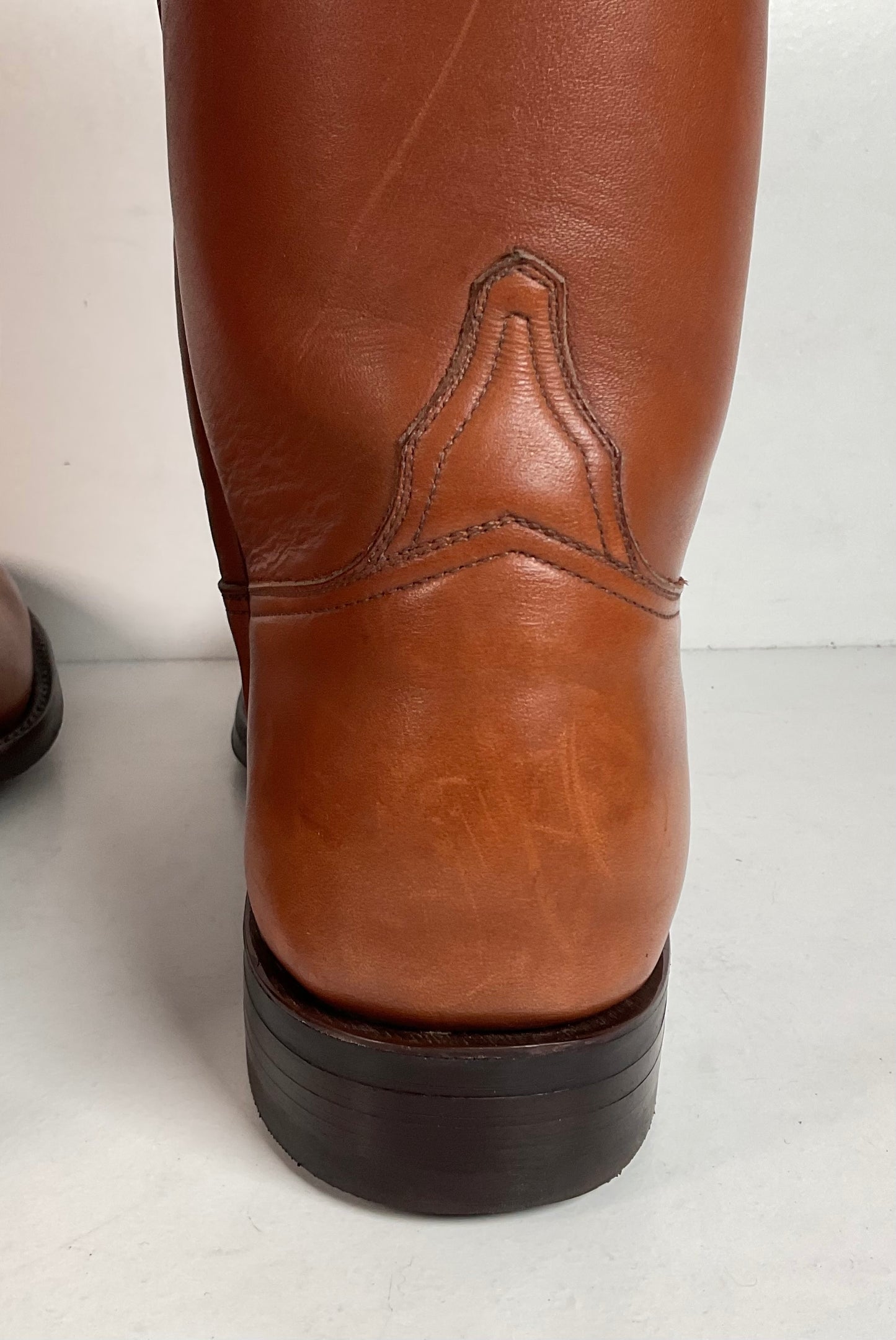 Vintage Lucchese Roper Boots 8.5 D USA Made Royal Calf