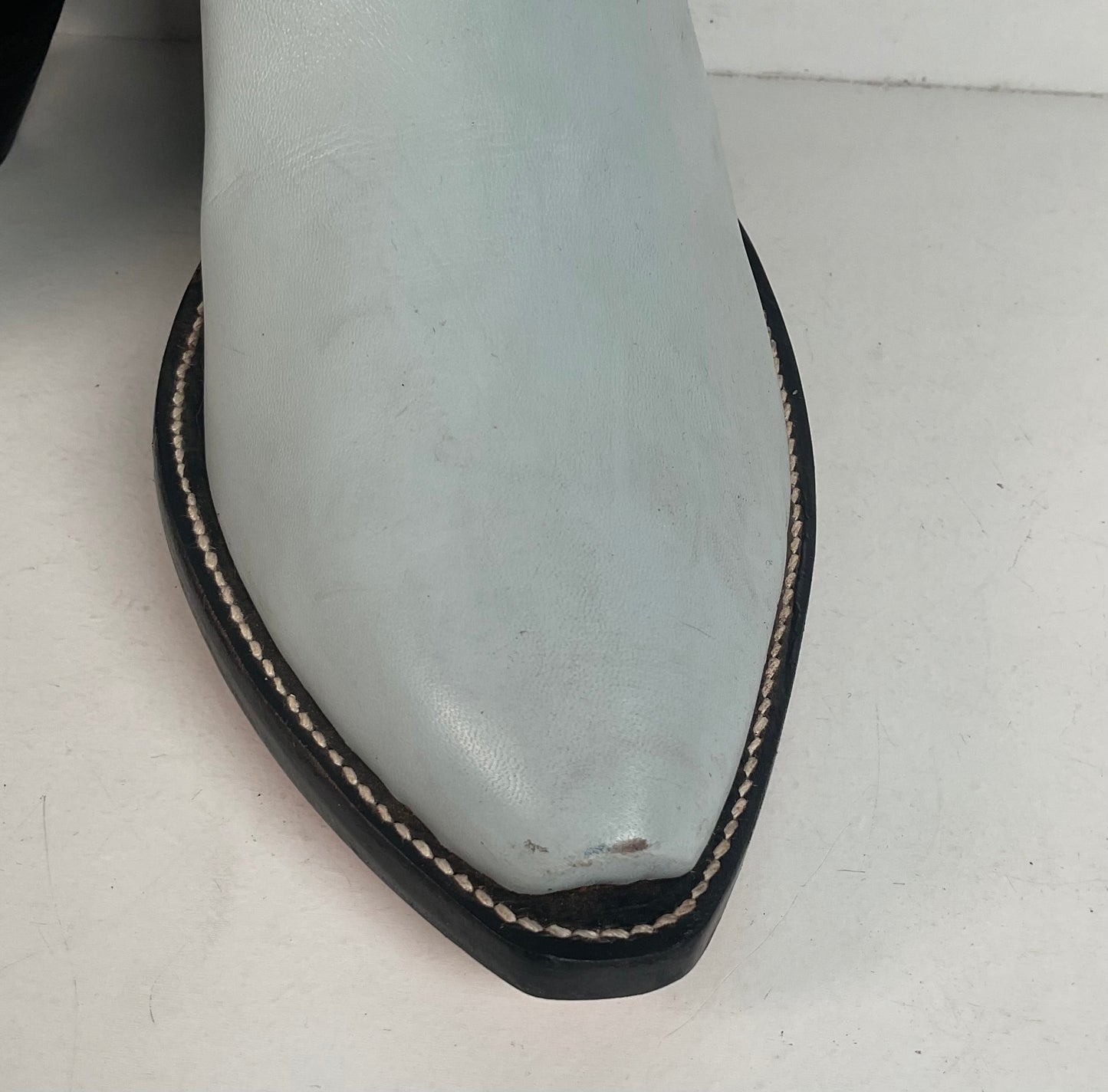 Custom Tall Top Cowboy Boots 11 Wide Shooter Style Off White