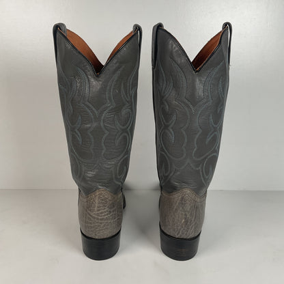 Vintage J. Chisholm Bullhide Cowboy Boots | USA Made | Grey | Men’s 8.5 D
