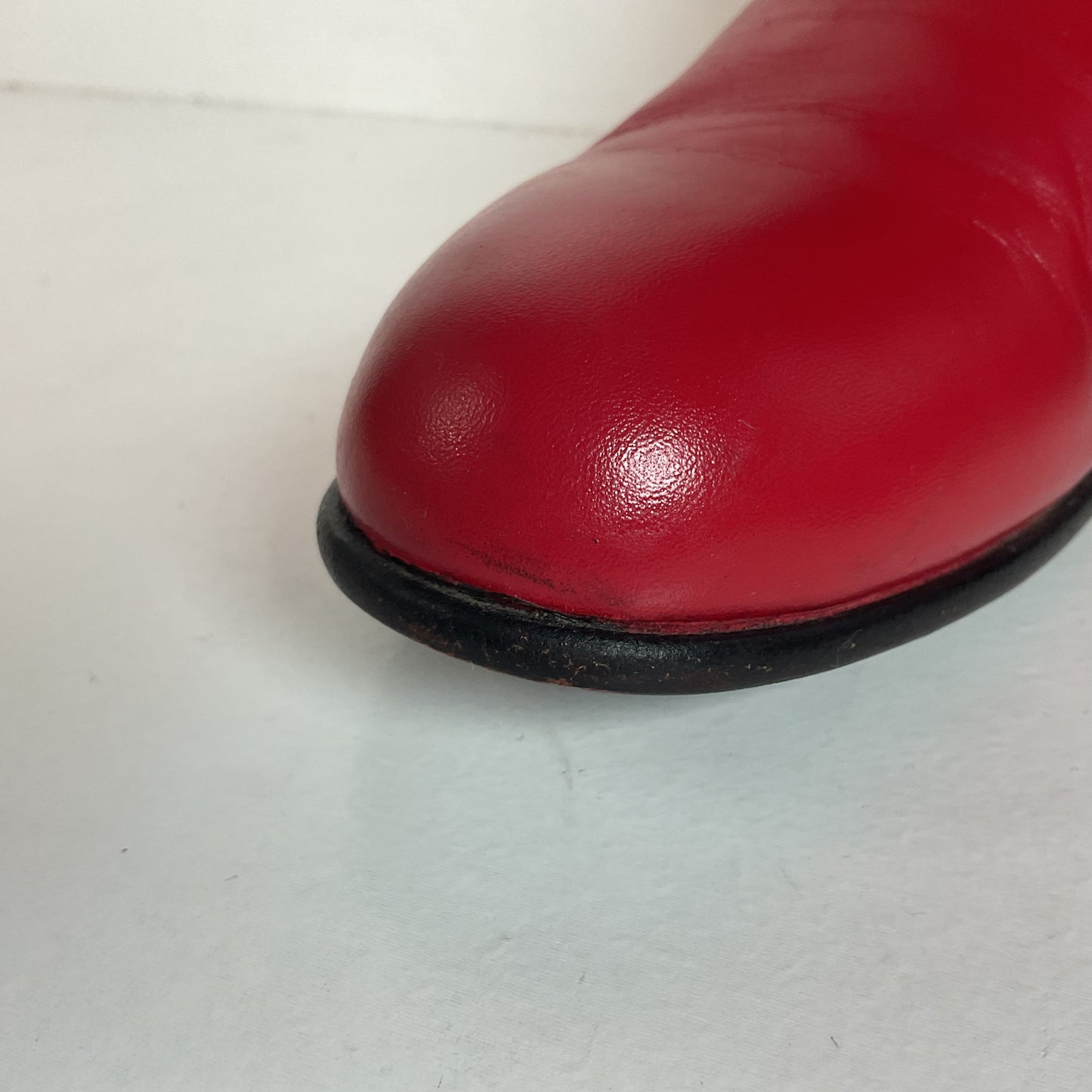 Vintage Justin Ruby Red Riding Boots 8.5 AA (Extra Narrow) USA Made Campus