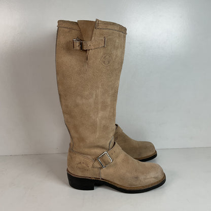 Vintage Georgia Tall Suede Harness Boots 9 M USA Made Soft Toe