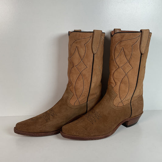 Vintage Sears Suede Cowboy Boots | Rough Out | 1960s-1970s | USA Made | 10 D
