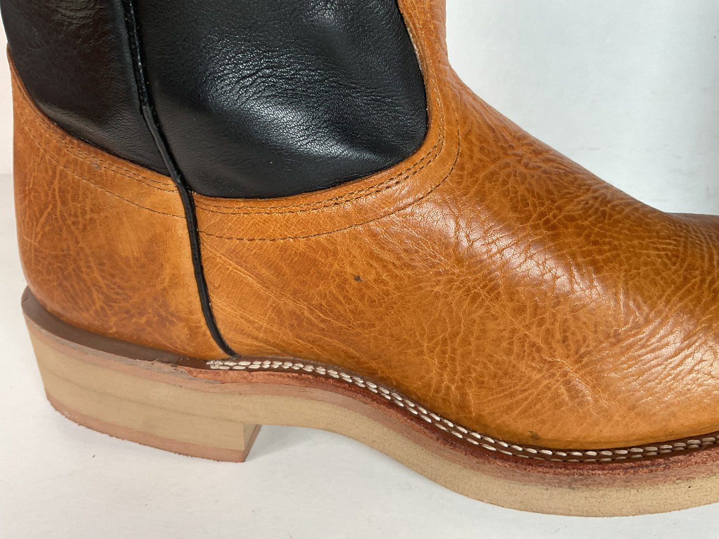 Vintage J. Chisholm Crepe Roper Boots Men’s 8.5 D USA Made