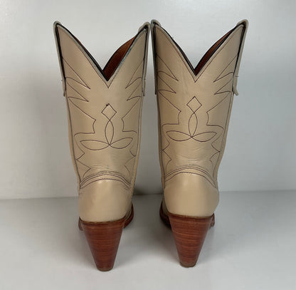 Vintage Frye Cowgirl Boots | Original Box | Alabaster | Women’s 8 B